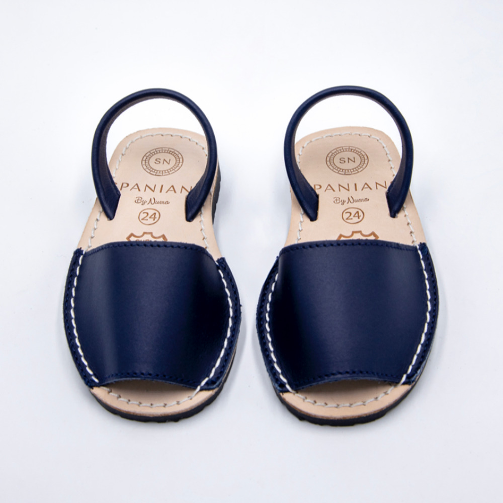 Kids Leather Sandals Navy Blue | Handmade in Spain | Kids Sizes - Picture 2 of 6